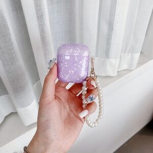 For Apple AirPods 4  Cute Glossy Glitter Case Cover+Pearl Shell Penda NEW